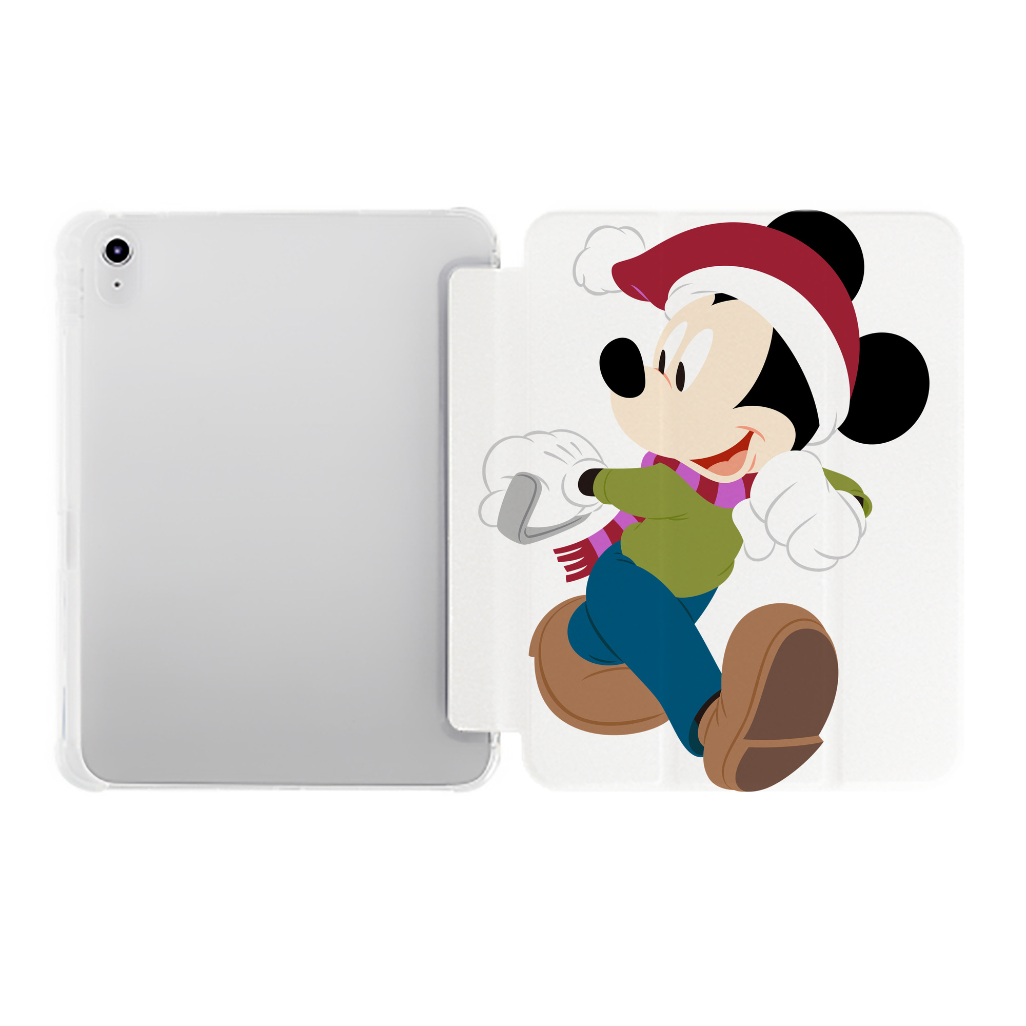 （画像用） ミッキーマウス Mickey Mouse IPad ケース ペン収納付き 三つ折りスタンド PUレザー×シリコン 対応機種9.5/10.5/10.9インチ